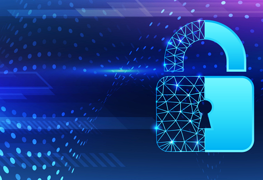 Digital padlock icon representing cybersecurity vulnerability and data protection