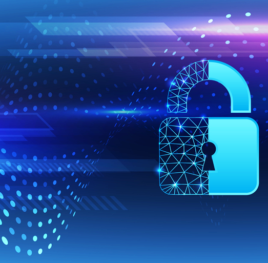 Digital padlock icon representing secure ERP access controls and data protection