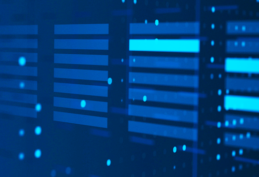 Digital server infrastructure visualization representing ERP backend data processing and system architecture