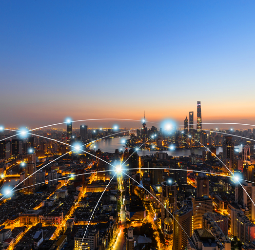 Connected urban retail network illustrating omnichannel commerce and digital retail expansion across city markets
